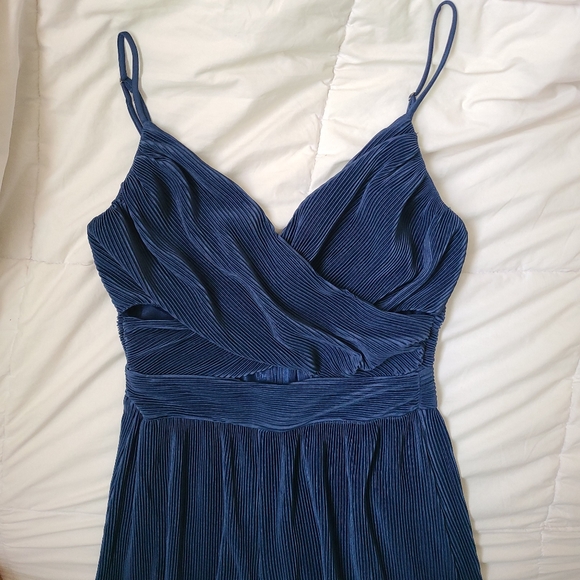 Astr Blue Ribbed Cut Out Jumpsuit - Picture 6 of 15